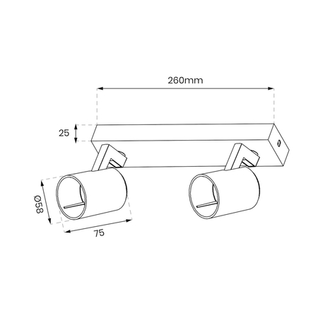 Milagro Oprawa Volf Spot Czarny 2xGU10 ML0678 CZARNY