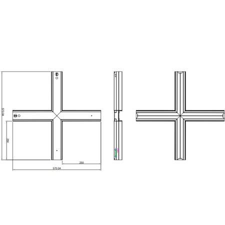 Konektor Cross do opraw liniowych LED Linea Lint LL-CON-X