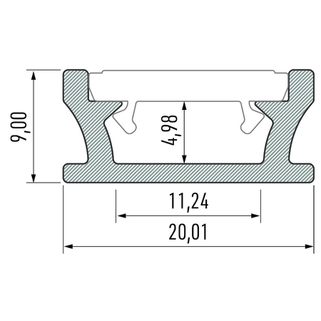 Eko-Light PROFIL ALUMINOWY SREBRNY TYP G 1m + KLOSZ MLECZNY EKPR6559