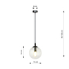 Lampa wisząca COSMO 1 BL TRANSPARENT Emibig 711/1 czarny