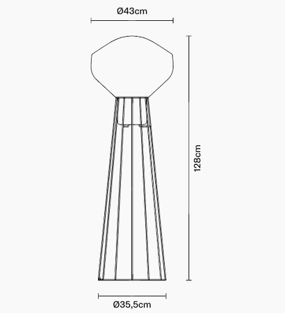 Lampa podłogowa Fabbian F27C0319 Aerostat Pavim Ø 430 Ottonato