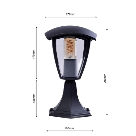 Eko-Light Lampa ogrodowa stojąca FOX BLACK 1xE27 Mała EKO3551 CZARNY