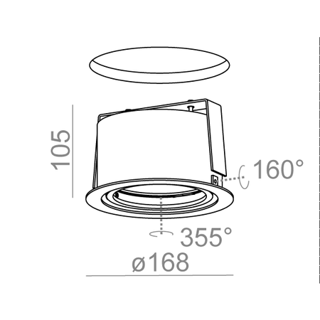 Oprawa podtynkowa AQform 37151-0000-T8-PH-12 RING 111 Czarny struktura