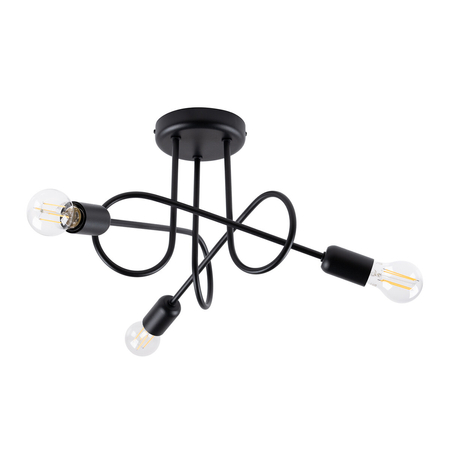 Sollux Lighting Żyrandol LOOP 3 czarny SL.1434