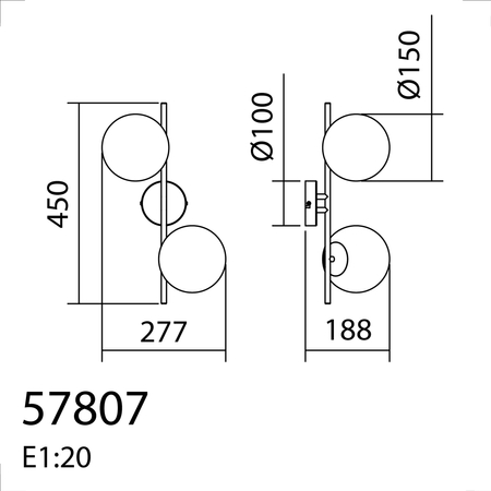 Lampa ścienna RONDO czarny mat 2xE27 15cm
