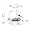 Lampa wpuszczana AQForm Squares 50 x 1 LED 230V Recessed Biały Struktura