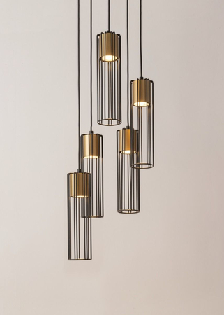 Sigma 33461 FOBIA 5 lampa wisząca koło czarny/złoty