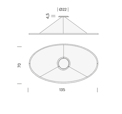 Lampa wisząca Nemo ELPLOW54 Ellisse Major Downlight