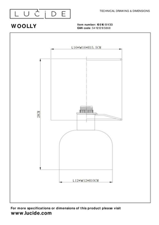 Lampa stołowa Lucide WOOLLY 10516/01/33 zielony