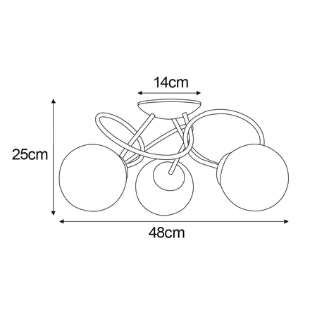 Lampa sufitowa RUBI Kaja K-5116 grafitowy
