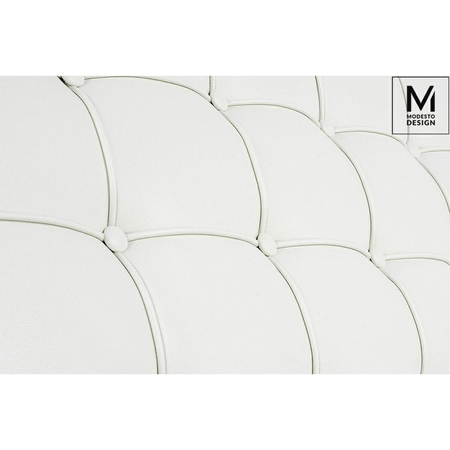 MODESTO fotel BARCELON biały - ekoskóra, stal polerowana