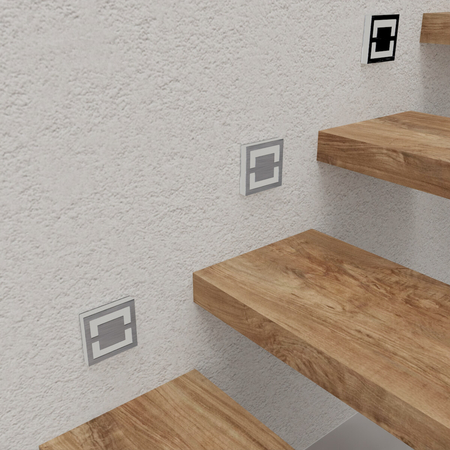 Eko-Light Oprawa schodowa QUADRO Barwa Neutralna 4000K EKS0414 BIAŁY / SREBRNY