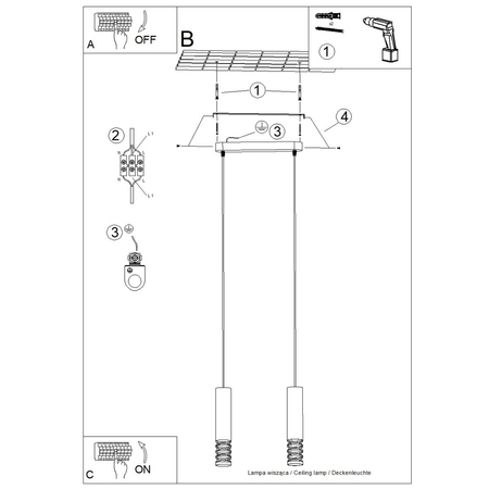 Sollux Lighting Lampa wisząca LAMI 2 biały SL.1687