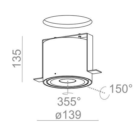 Lampa wpuszczana AQForm Ring 111 Qrled 230V Trimless Biały Struktura
