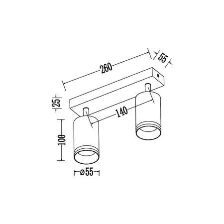 Milagro Oprawa Pipe Ring Spot Czarny 2xGU10 ML2069 CZARNY