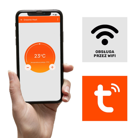 Panel grzewczy na podczerwień Greenie Heat z pilotem i WIFI/Tuya 60x120cm 720W - 16 - 18m2