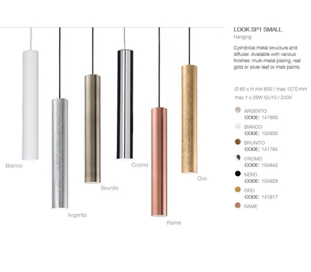 Lampa wisząca IdealLux 104935 Look SP1 SMALL Bianco