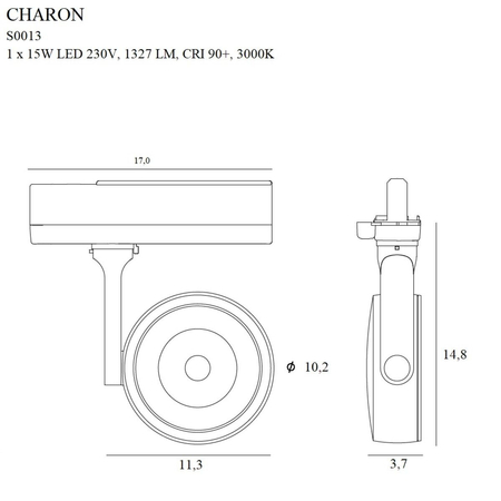 Lampa szynowa Maxlight CHARON S0013 biały