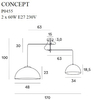 Lampa wisząca Maxlight CONCEPT P0455 czarny/chrom