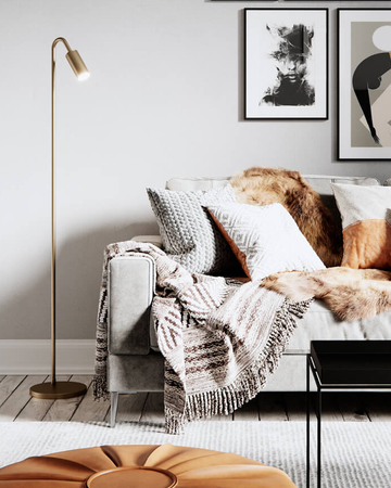 Lampa podłogowa By Rydens Curve 4100950-6503 matowy złoty