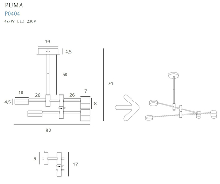 Lampa wisząca Maxlight P0404 czarny