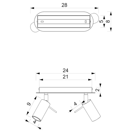 Milagro Lampa sufitowa Preston 2x mini GU10 Biały/Chrom MLP7615 Biel / Chrom