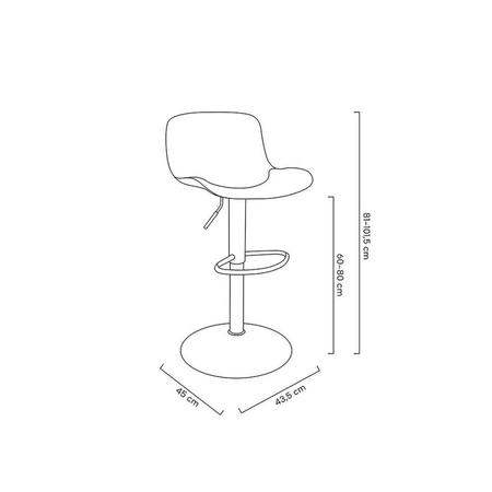 Krzesło barowe STOR regulowane białe