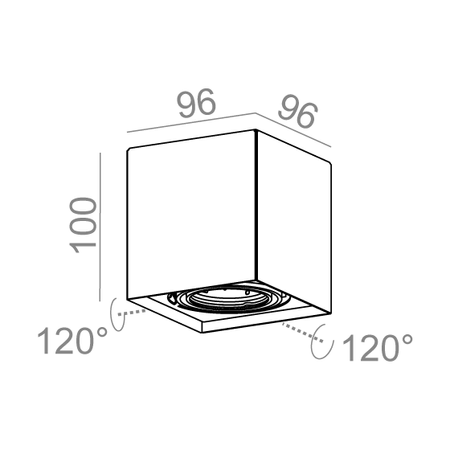 Spot AQForm 45811-0000-U8-PH-12 SQUARES 50x1 Czarny struktura