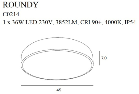 Plafon Maxlight C0214 czarny