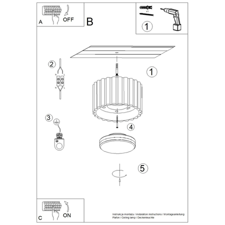 Sollux Lighting Plafon AURA 1 zielony oliwkowy Gx53 SL.1797