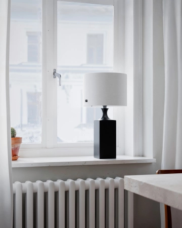 Lampa stołowa By Rydens Woody H56 cm E27 czarny/biały