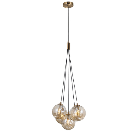 Lampa wisząca Italux Perlos PND-54456-5-HB-AMB Miodowy mosiądz
