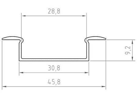 Profil LED Greenie P14-1B 1m wpuszczany szeroki biały lakierowany
