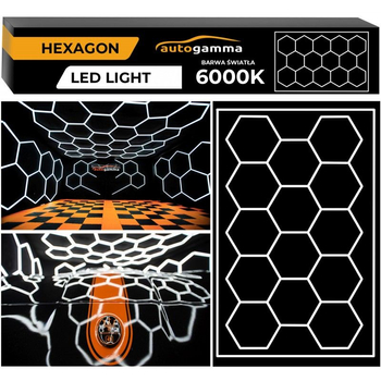 Modułowy system oświetleniowy autogamma HEXAGON LED 243 x 483 cm 6000K PC