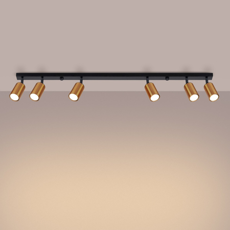 Sollux Lighting Plafon WINX 6L czarny/miedź SL.1380