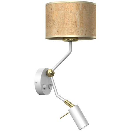 Milagro Kinkiet Cork 1xE27 + Mini GU10 Biały/Korek MLP7516 BIEL / KOREK