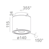 Lampa natynkowa AQForm Tuba Distance 111 x 1 Qrled Surface Biały Struktura