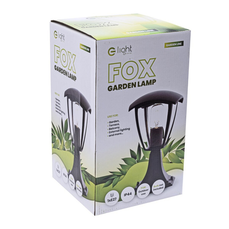 Eko-Light Lampa ogrodowa stojąca FOX BLACK 1xE27 Mała EKO3551 CZARNY