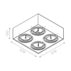 Lampa natynkowa AQForm Squares 111 x 4 Sq 230V Surface Biały Struktura