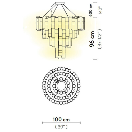 Lampa wisząca Slamp LA LOLLONA 4 - GRADIENT LALS4XLGRD06T00NMTEU