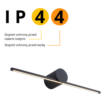 Kinkiet Modern Slim M 1xLED czarny IP44 LP-777/1W M BK
