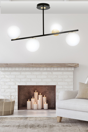 Lampa sufitowa FLOKI 4 BLACK GOLD Emibig 1022/4 biały/czarny