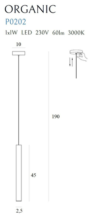 Lampa wisząca Maxlight P0202 biały