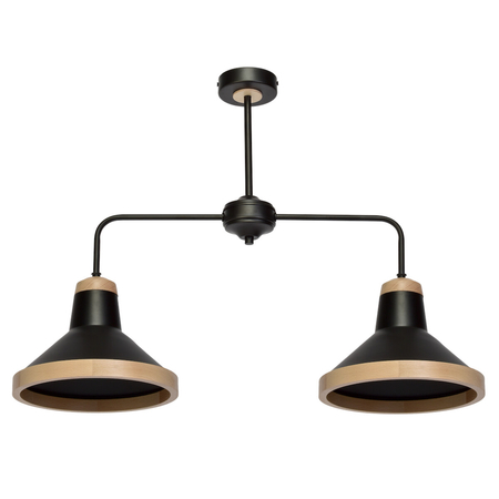 Milagro Lampa sufitowa SALMA BLACK / WOOD 2xE27 MLP6296 Czerń / Naturalne drewno