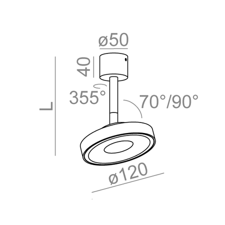 Reflektor AQform 10042-M930-F1-PH-12 KARI LED 230V 11cm Czarny struktura