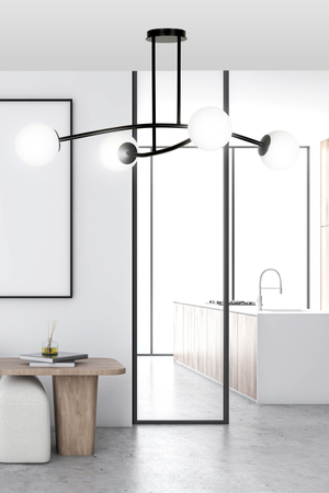 Lampa sufitowa HALLDOR 4 BLACK Emibig 1024/4 biały/czarny