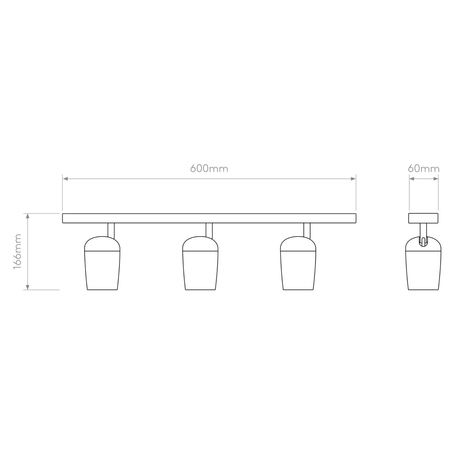 Spot Astro Koto Three Bar 1478006 Matowy Czarny