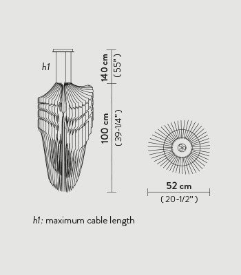 Lampa wisząca Slamp AVIA M - BLACK FADE M AVISM00BKF01T00000EU czarny