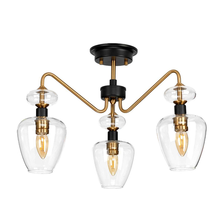 Lampa sufitowa Elstead Lighting Armand czarny/mosiądz DL-ARMAND-SF3-AB
