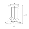 MAXLIGHT P0565 LAMPA WISZACA BELLMOND BLACK&GREY